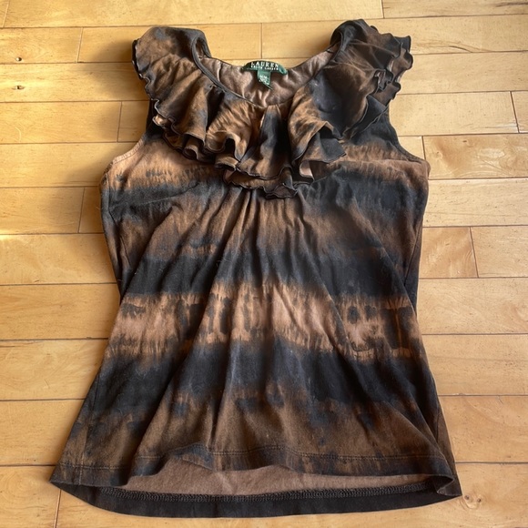 Lauren Ralph Lauren Ombré Tie-Dye Top Medium - Picture 1 of 5